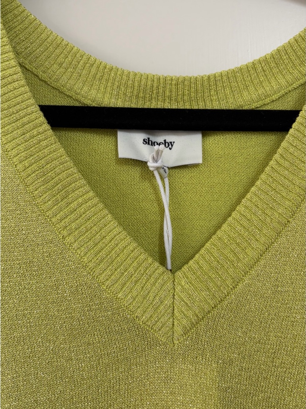 Sparkle Green V-Neck Puff Sleeve Sweater - Picture 4 of 7